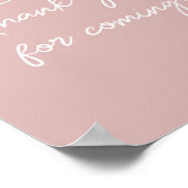 Moderne Roze Sneeuwvlokken Bedankt voor je komst Poster (Hoek)