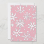 Moderne Roze Sneeuwvlokken één foto Vakantie Kaart (Achterkant)