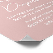 Moderne Roze Sneeuwvlokken Late Night Luiers Poster (Hoek)