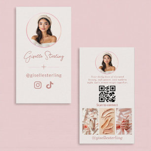 Moderne Roze Social Media Influencer Visitekaartje