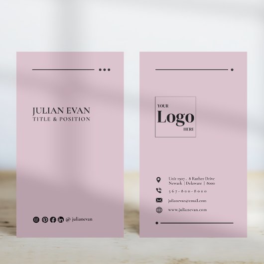 Moderne roze sociale media LinkedIn Visitekaartje