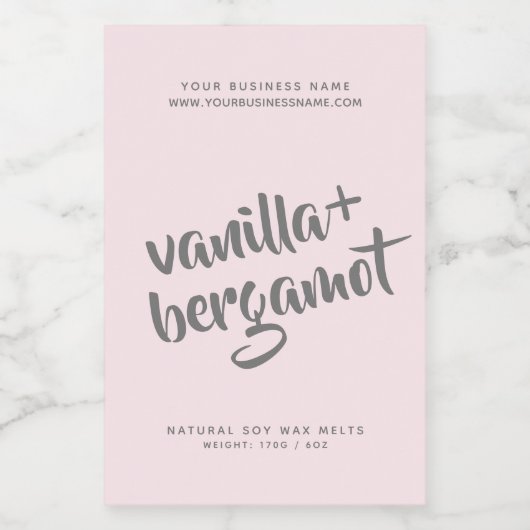 Moderne roze sojafsmeletiket voedselcontainer etiket (Enkel label)