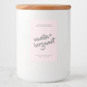 Moderne roze sojafsmeletiket voedselcontainer etiket (Voorkant)