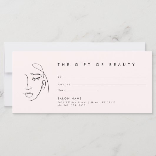 Moderne Roze Spa Salon of Diensten Gift Kaart (Voorkant)