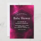 Moderne Roze Space Galaxy Baby Shower Kaart (Voorkant)