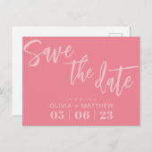 Moderne roze sparen de Datum Aankondigingskaart (Voorkant / Achterkant)