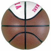 Moderne Roze Speler Teamnaam Nummer  Basketbal (Rechts)