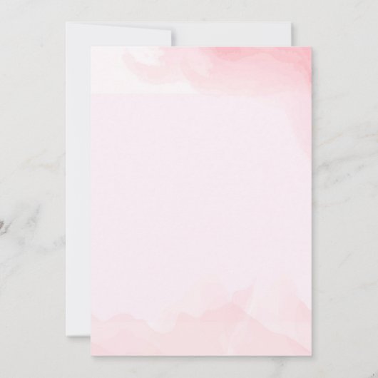 Moderne roze splash achtergrond bruiloft uitnodigi kaart (Achterkant)