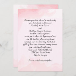 Moderne roze splash achtergrond bruiloft uitnodigi kaart