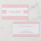Moderne roze spoelroze strepen over wit visitekaartje (Voorkant / Achterkant)