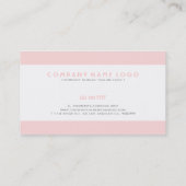 Moderne roze spoelroze strepen over wit visitekaartje (Achterkant)