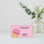 Moderne roze sprinkhaankreeft en suikergoed visitekaartje (Staand voorkant)