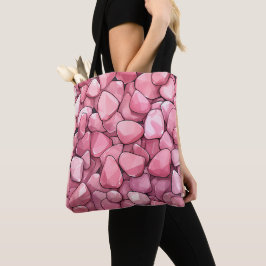 Moderne roze stenen boodschappentas tote bag