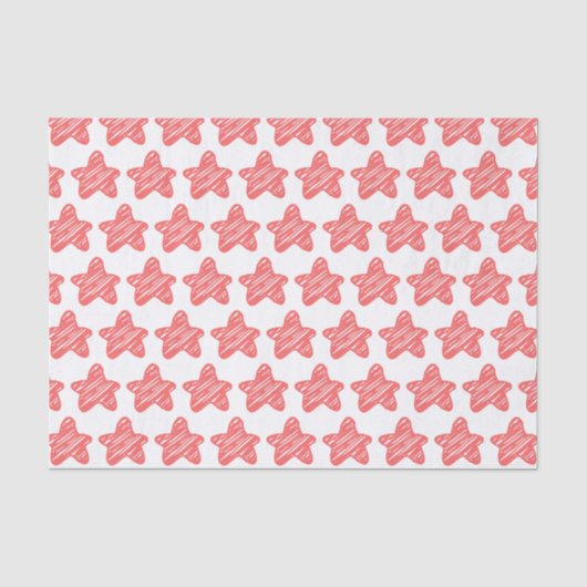 Moderne Roze Ster Sketch Patroon Tissuepapier (Voorkant)
