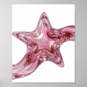 Moderne Roze STER VORMEN Artistiek Motief Poster