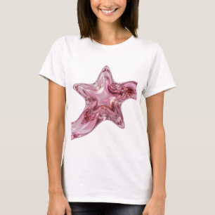 Moderne Roze STER VORMEN Artistiek Motief T-shirt