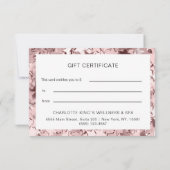 Moderne roze sterren Cadeaubonnen Platte Kaart (Achterkant)