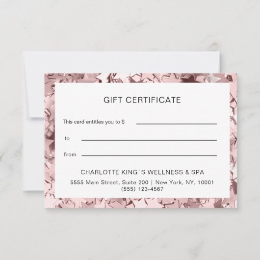 Moderne roze sterren Cadeaubonnen Platte Kaart (Achterkant)