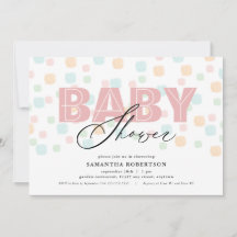 Moderne Roze Stippen Baby Shower