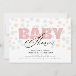 Moderne Roze Stippen Baby Shower