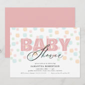 Moderne Roze Stippen Baby Shower (Voorkant / Achterkant)