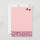 Moderne roze Stippen en bloemen uitnodiging (Achterkant)