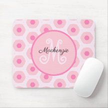 Moderne roze Stippen Geometrische monogram