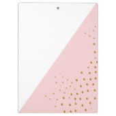 Moderne roze Stippen met trendy gouden kleuren voe Klembord (Achterkant)