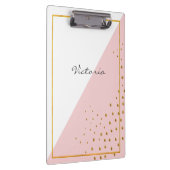 Moderne roze Stippen met trendy gouden kleuren voe Klembord (Rechts)