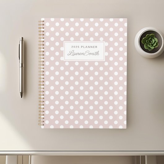 Moderne roze stippen planner