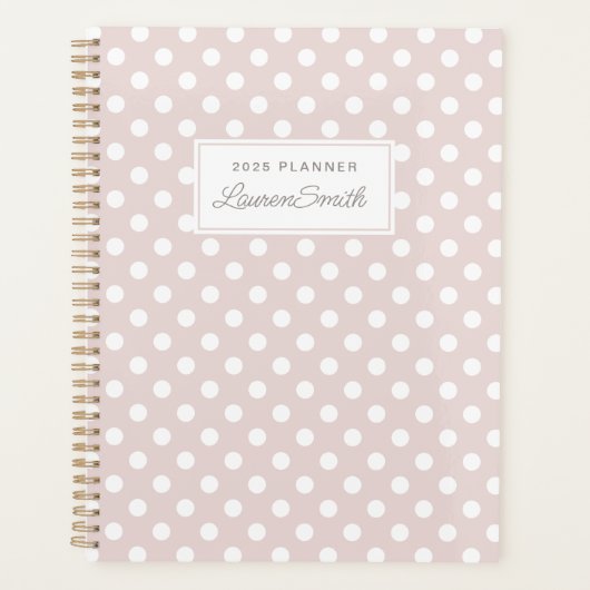 Moderne roze stippen planner (Voorkant)