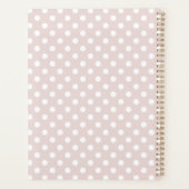 Moderne roze stippen planner (Achterkant)