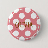 Moderne Roze Stippen Ronde Button 5,7 Cm (Voorkant)