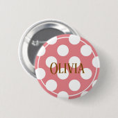 Moderne Roze Stippen Ronde Button 5,7 Cm (Voorkant /achterkant)