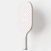 Moderne Roze Stippenpatroon Initiële Monogram Pickleball Paddle (Links)