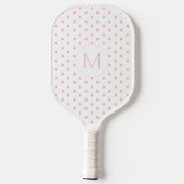 Moderne Roze Stippenpatroon Initiële Monogram Pickleball Paddle (Achterkant)