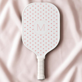 Moderne Roze Stippenpatroon Initiële Monogram Pickleball Paddle