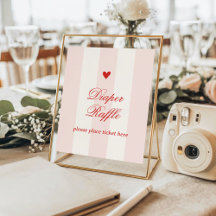 Moderne Roze Streep Hart Valentijnsdag Lotterij