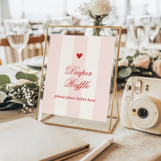 Moderne Roze Streep Hart Valentijnsdag Lotterij Poster