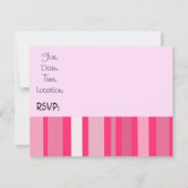 Moderne Roze Streep Huis Verwarming Feest Kaart (Achterkant)