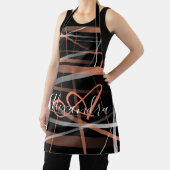 Moderne Roze Strepen Abstract Monogram Kok Schort (Insitu)