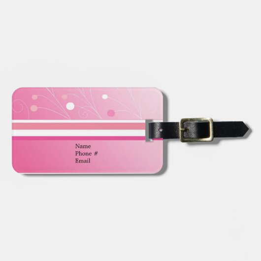 Moderne Roze Strepen Bagagelabel (Voorkant horizontaal)