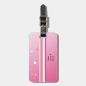 Moderne Roze Strepen Bagagelabel (Voorkant verticaal)