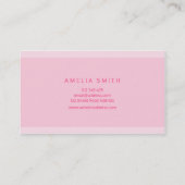 Moderne Roze Strepen Borstel Script Haarsalon Visitekaartje (Achterkant)