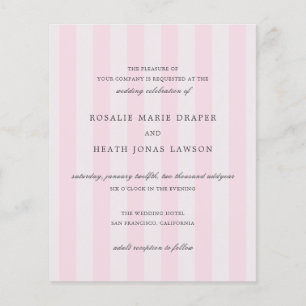 Moderne roze strepen Elegante budget bruiloft uitn Flyer