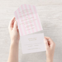 Moderne roze strepen elegante trouw