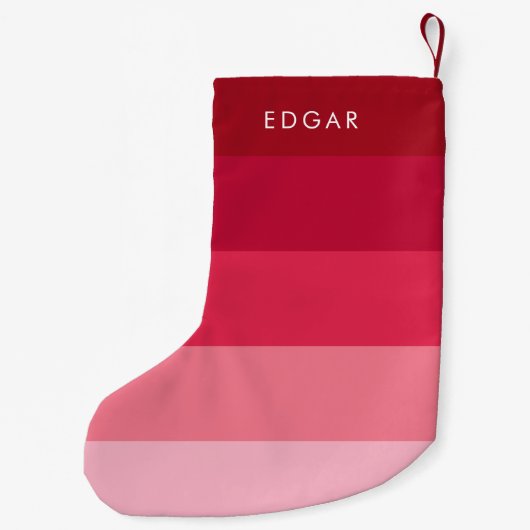 Moderne roze strepen kleine kerstsok (Achterkant)