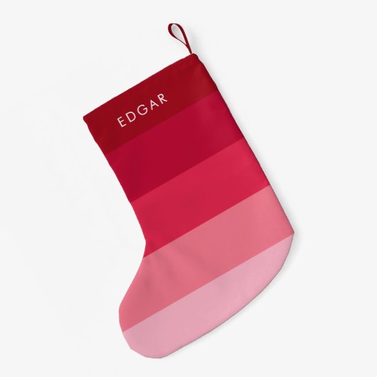 Moderne roze strepen kleine kerstsok (Achterkant (Hangend))