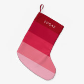Moderne roze strepen kleine kerstsok (Voorkant (Hangend))