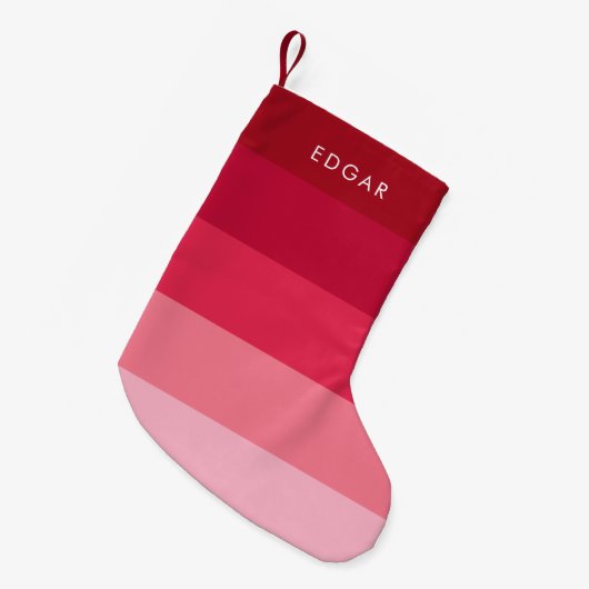 Moderne roze strepen kleine kerstsok (Voorkant (Hangend))